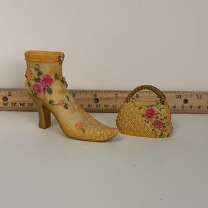 Vintage K's Collection Miniature High Heel Shoe & Purse